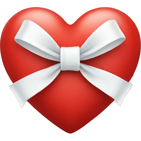 Red heart with white bow emoji