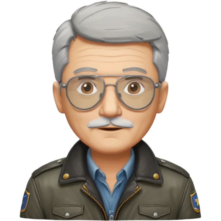 an old civil pilot without mustache emoji