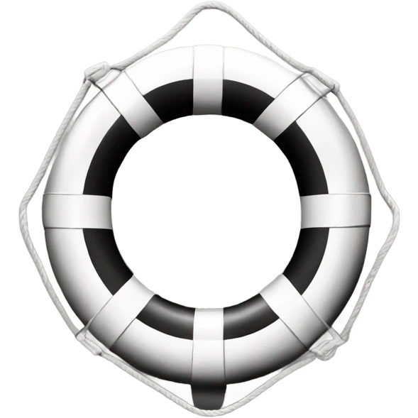 Lifeguard buoy black and white emoji