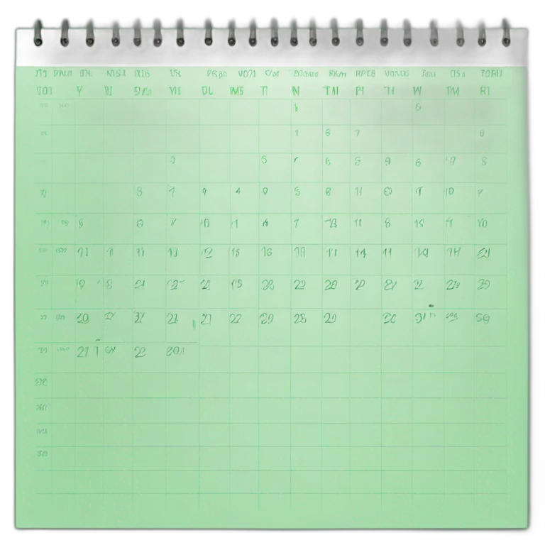calendar in green color emoji