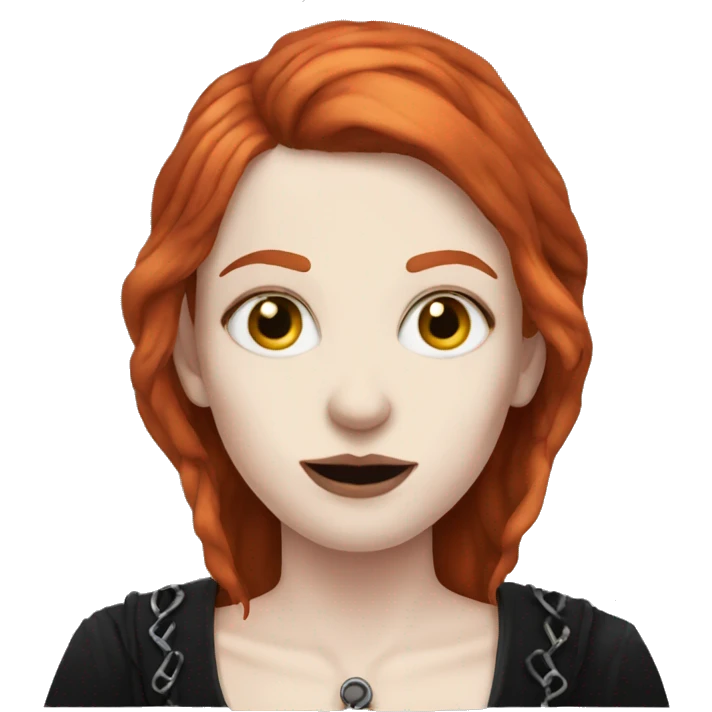 red-haired pale-skin goth emoji