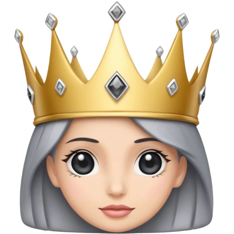 silver feminine crown with gray spinel emoji