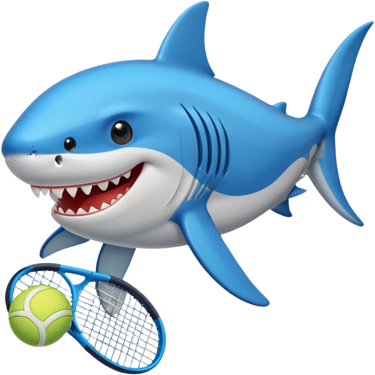 Tiburón con tenis azules emoji