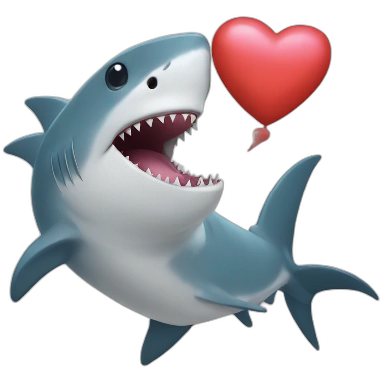 A shark in love emoji