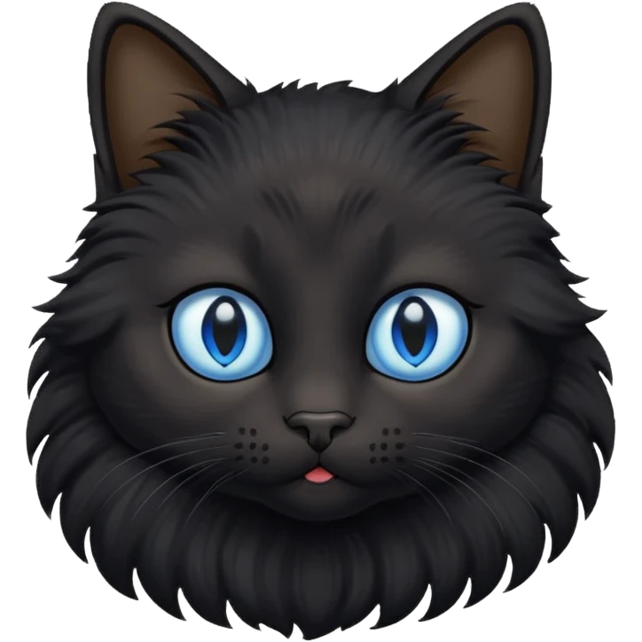 black kitty cat with blue eye emoji