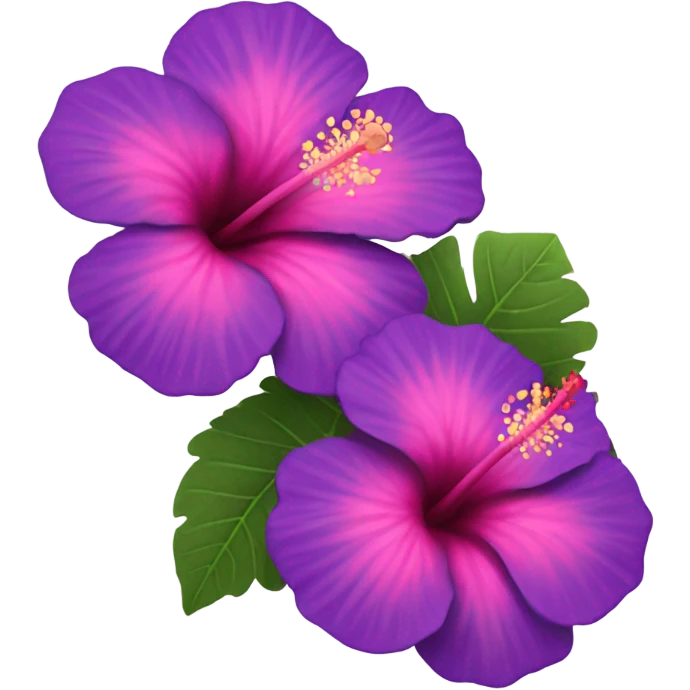 Purple and pink hibiscus emoji