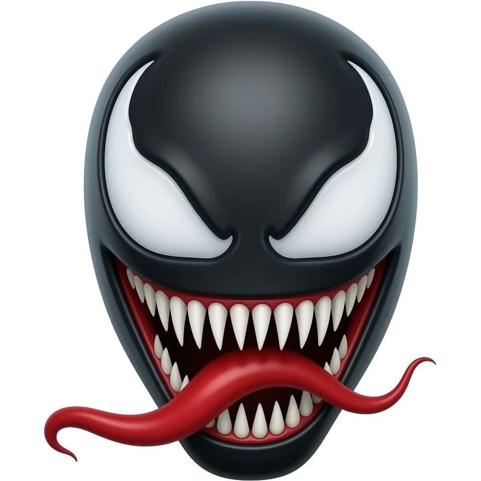 Red and black venom emoji