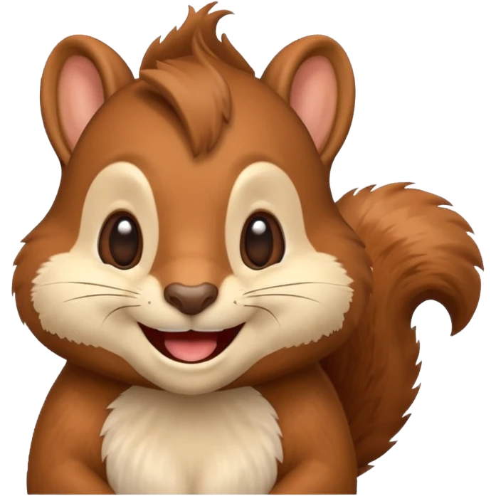 very happy squirrel emoji, big smile, joyful expression, no text emoji