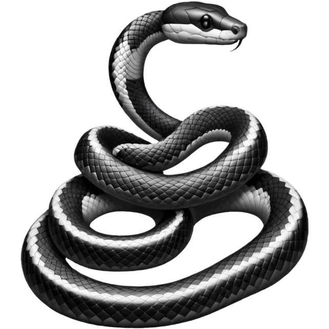 Happy black-and-white snake ￼ emoji