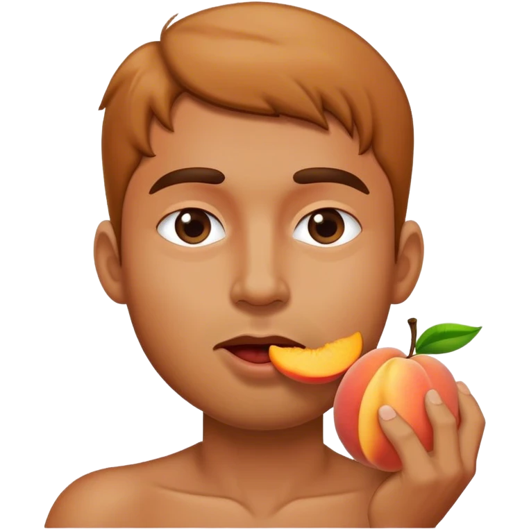 Guy eating peach emoji