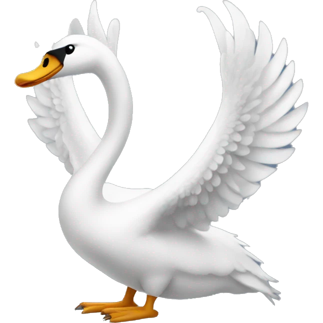 A swan with a dragon wings emoji