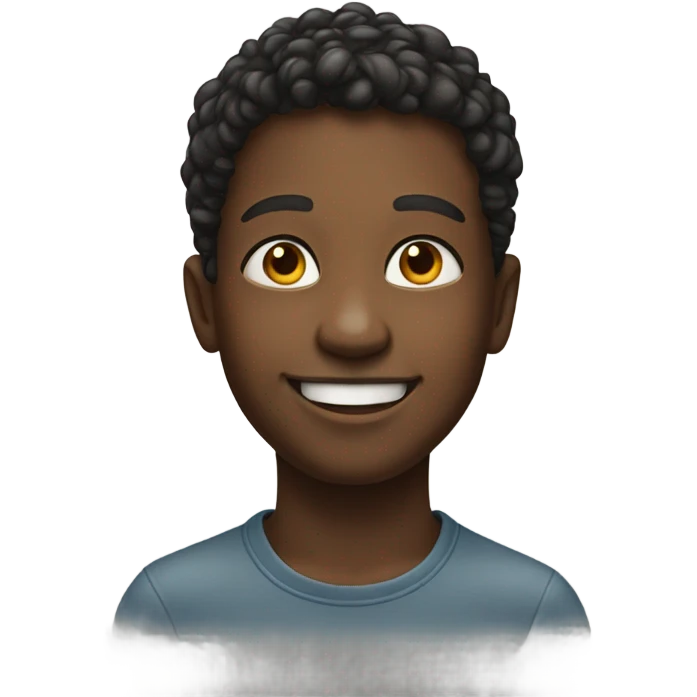 realistic portrait of a boy smiling emoji