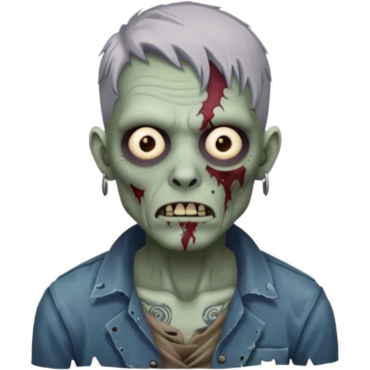 face and body tattooed zombie emoji