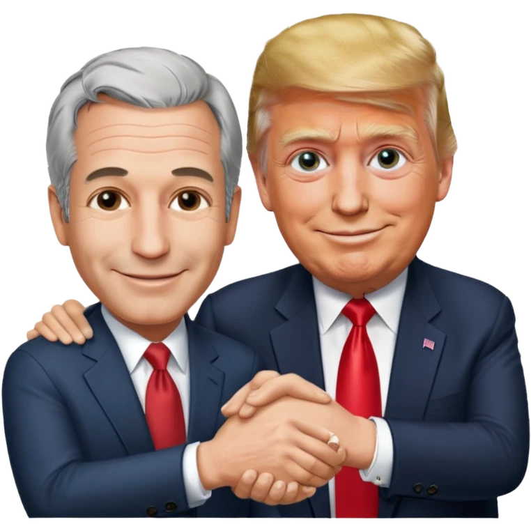 make jeffrey epstein with trump hanging out with the caption "make love not war" emoji