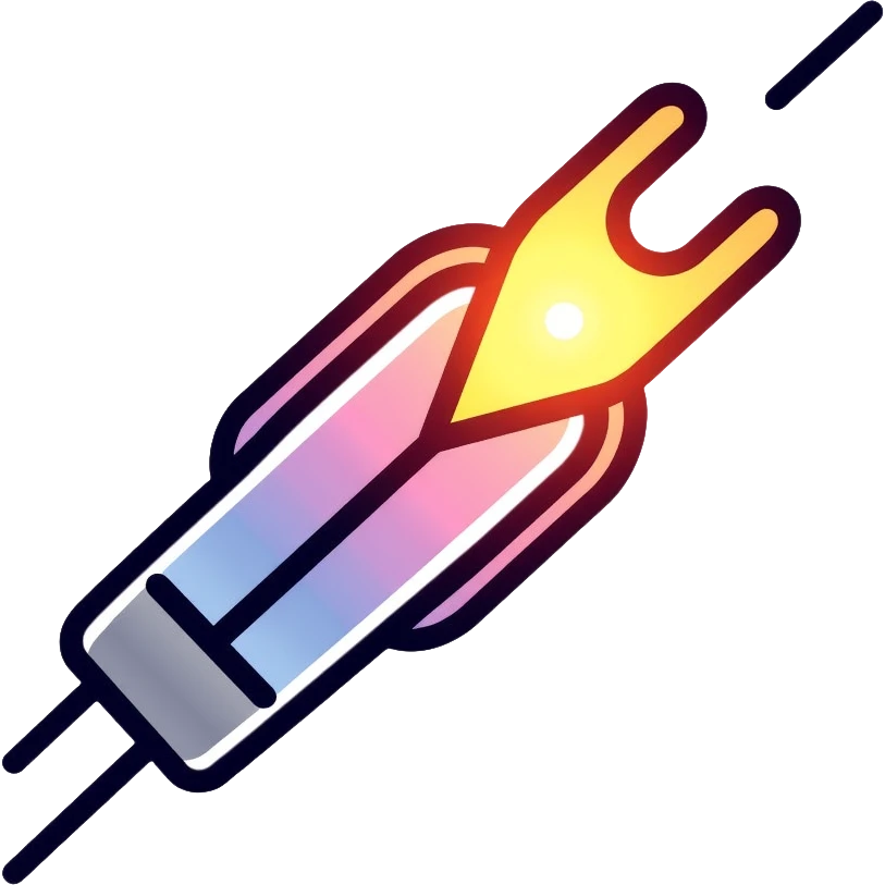 optical fiber cable with glowing light transmission emoji