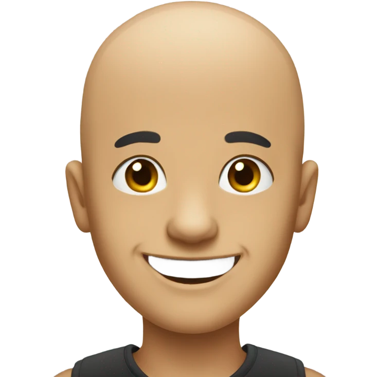 bald boy with a grin emoji