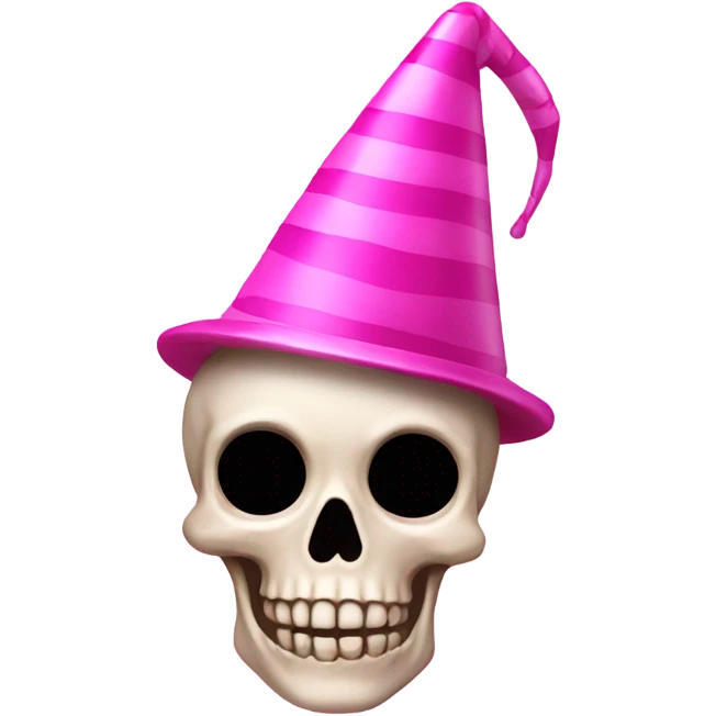 Pink skeleton with party hat  emoji