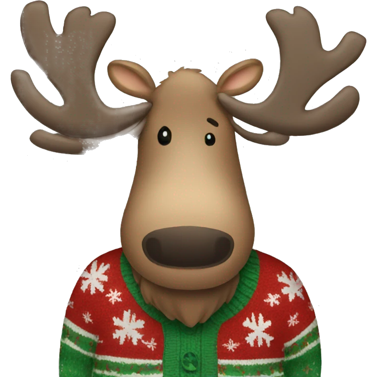 Moose with christmas sweater emoji