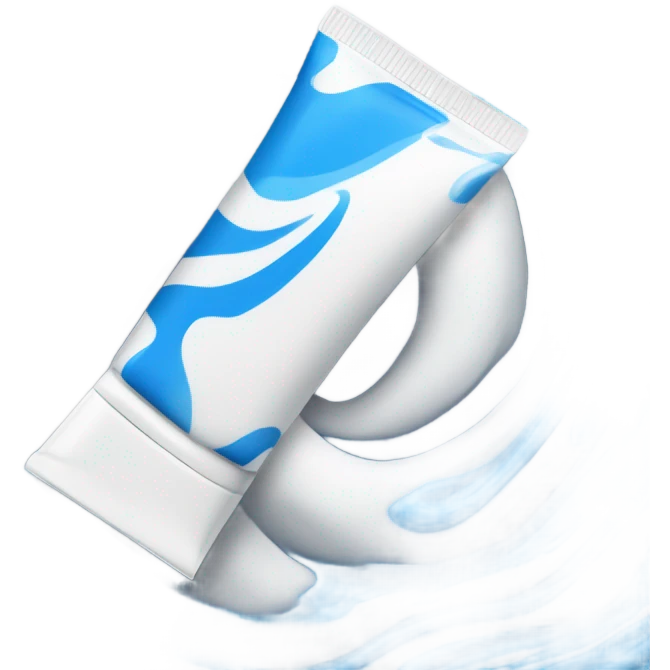 blue and white toothpaste being squeezed out emoji