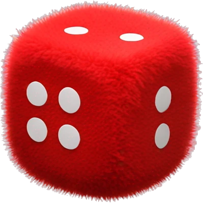 Red fuzzy dice  emoji