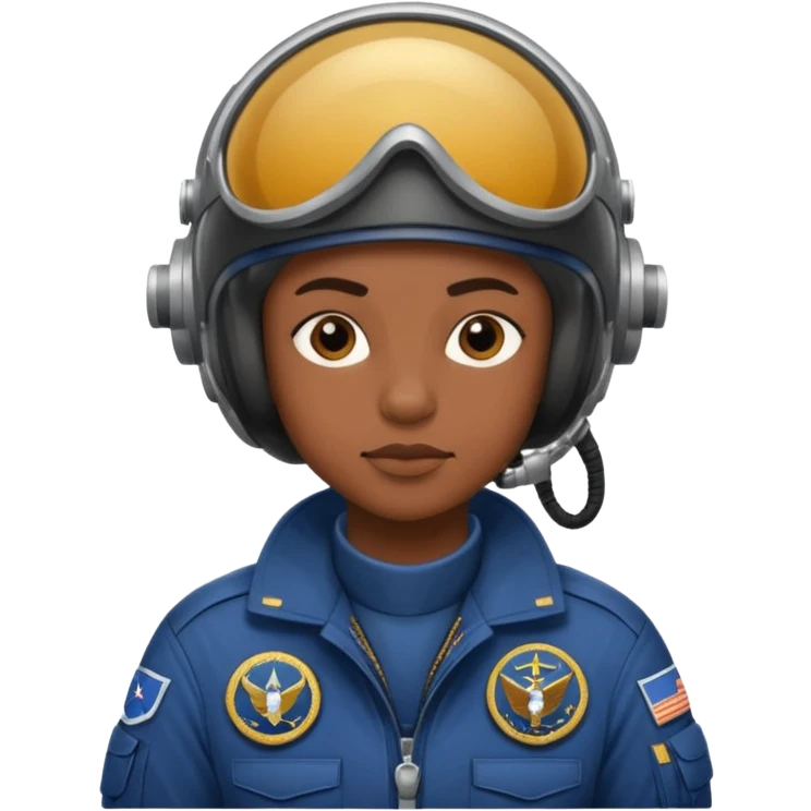 African American F-35 navy pilot emoji