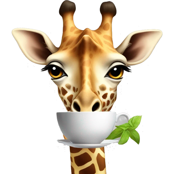 Girafa con le tea emoji