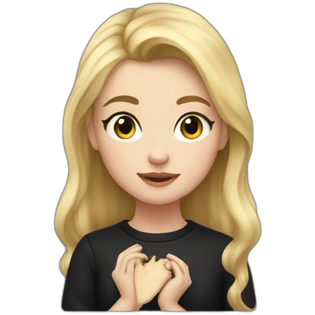 Blond girl in black sweater saying Calving Klein on her chest emoji