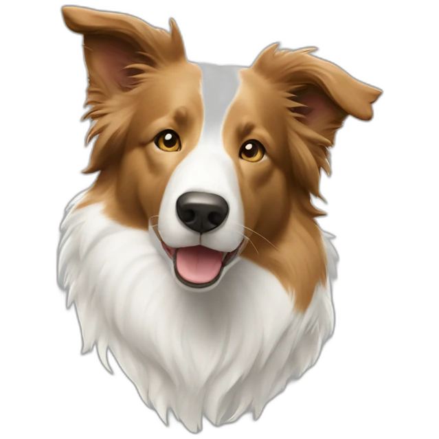 border-collie-all white caramel- no black emoji