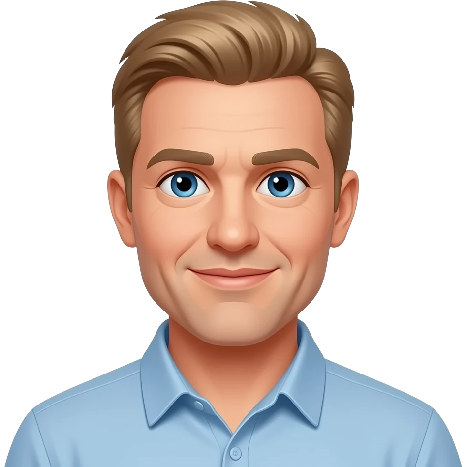 45 yaş,sarışın,ela gözlü,kısa saçlı bir adam çiz emoji