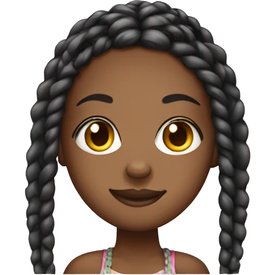 Black girl with box braids emoji