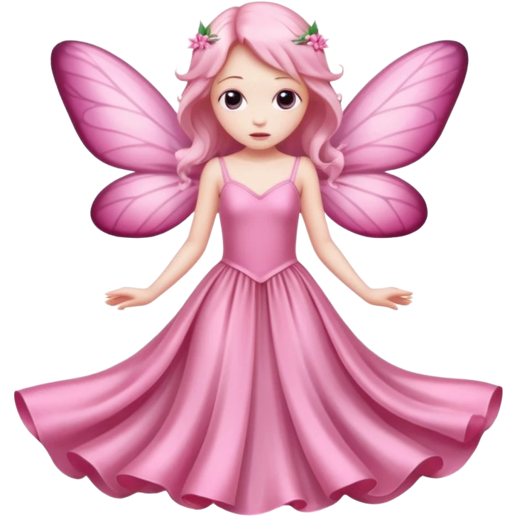 a sad pink fairy emoji