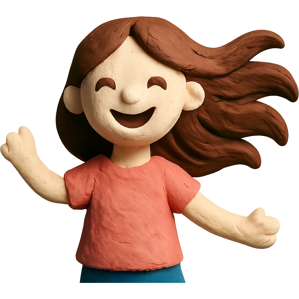smiling girl with long, waving hair and white skin emoji