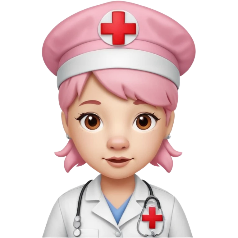 Pink pig nurse with red cross cap.














 emoji