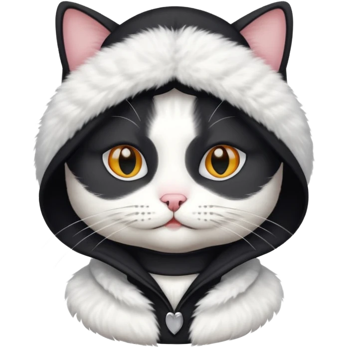 Black and white cat in human clothing emoji
