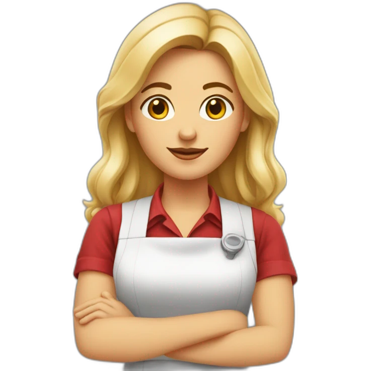 Jeune et belle serveuse bar emoji