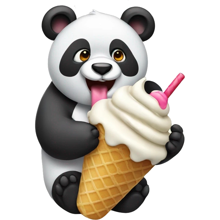 Panda eating ice cream emoji