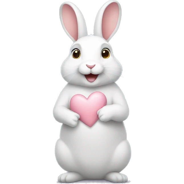 white rabbit hold heart emoji