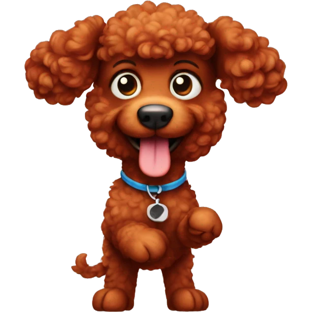 A red poodle holding a thumbs up  emoji