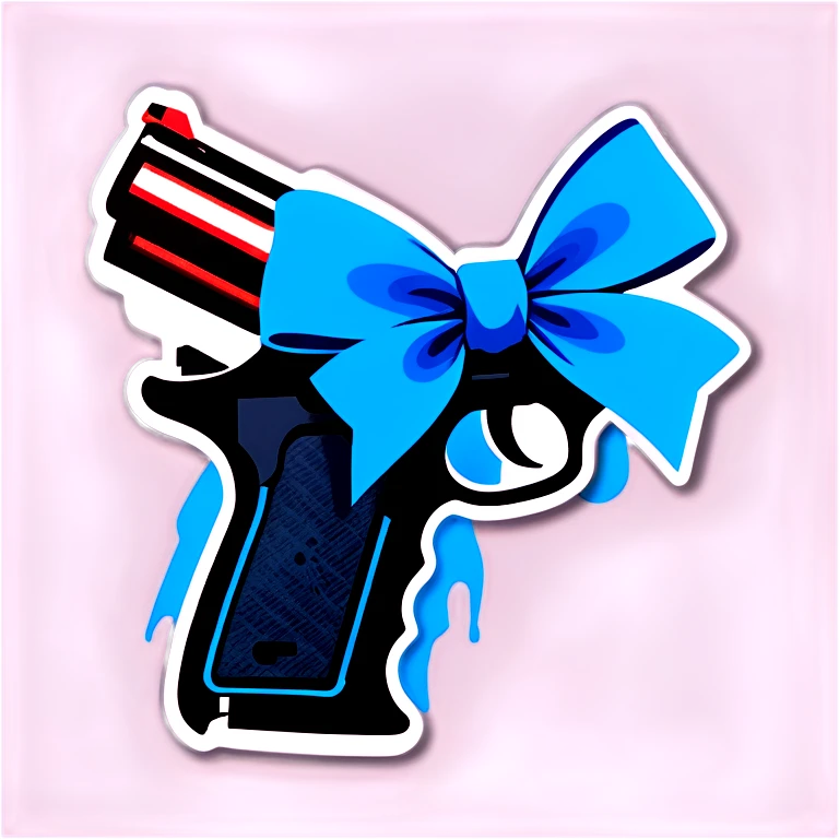 gun with blue bow emoji