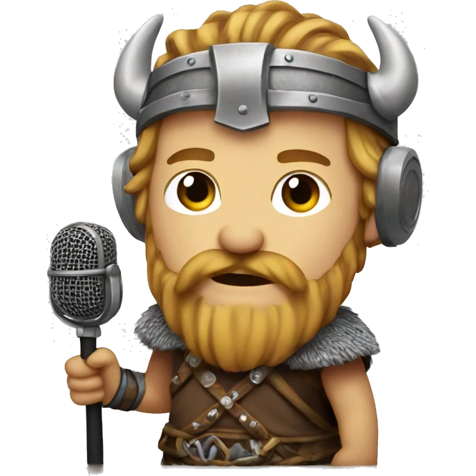 viking with microphone emoji