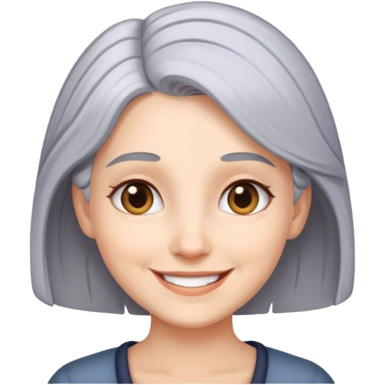 smiling girl with grey hair emoji