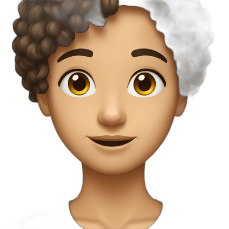 Brune au cheveux bouclés emoji