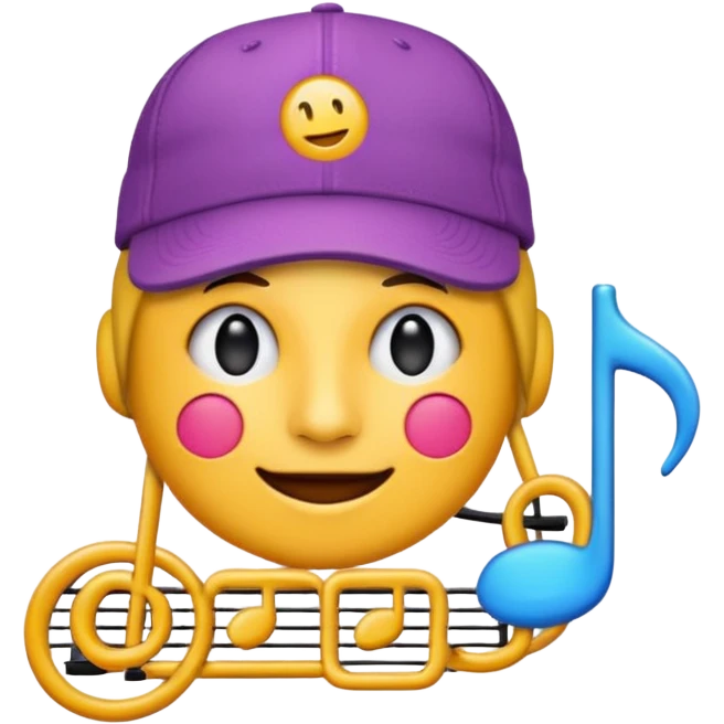 logo of Trap Capos de Noriel, emoji style, inspired by urban culture, wearing a cap, musical details, vibrant colors, no text emoji