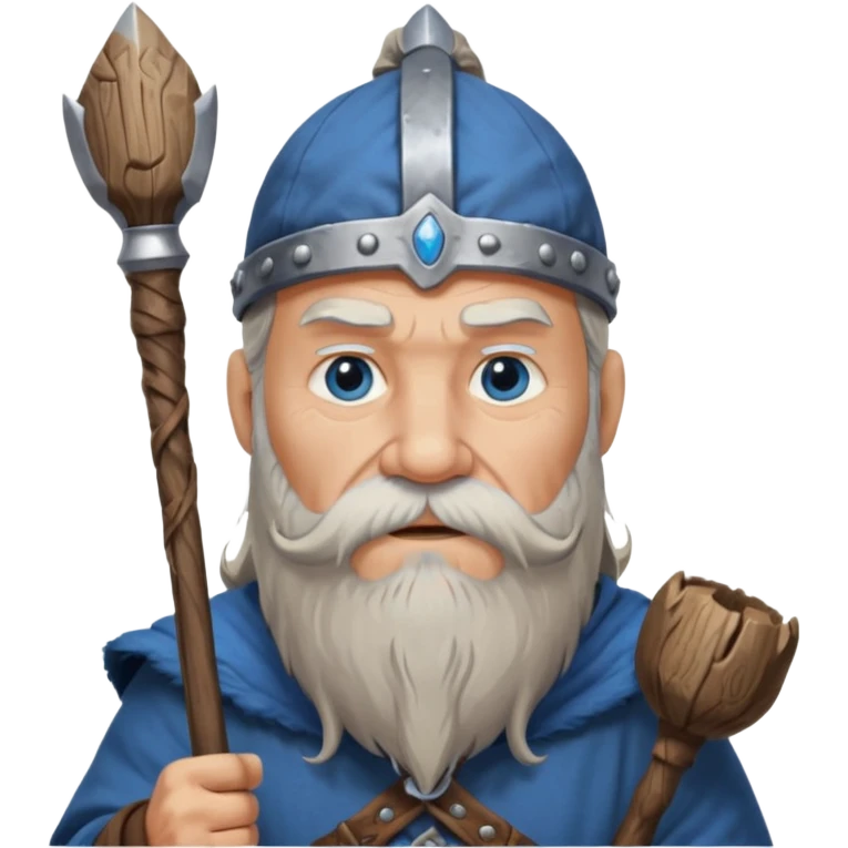 Old viking chief with long beard and staff emoji