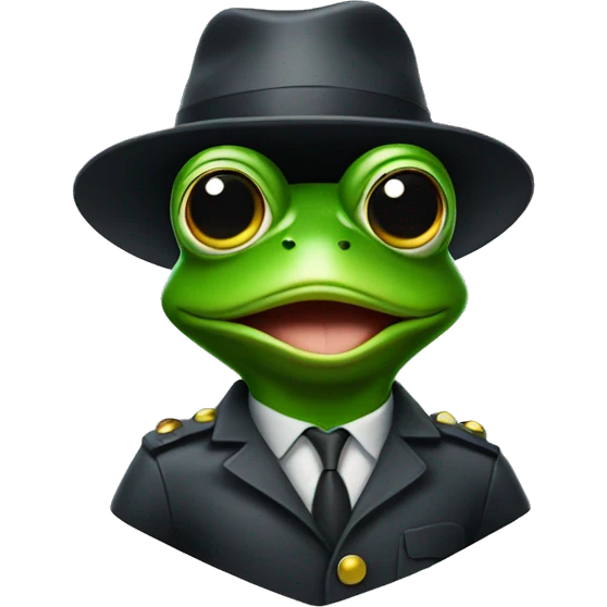 secret agent frog emoji