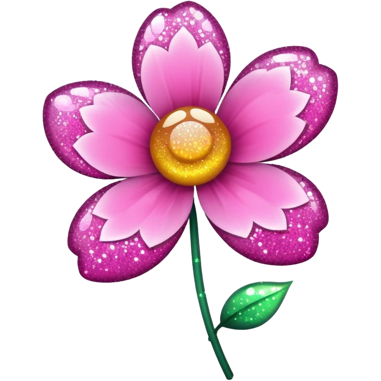glitter pink flower emoji