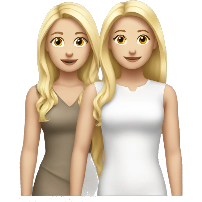 2 blonde white girls in love emoji