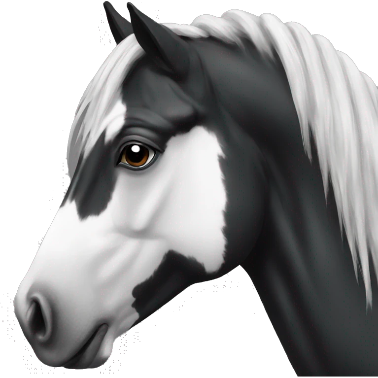 Black and white horse emoji