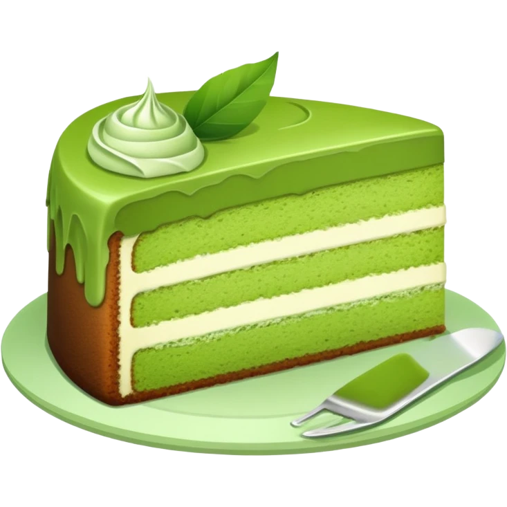 Matcha cake slice  emoji