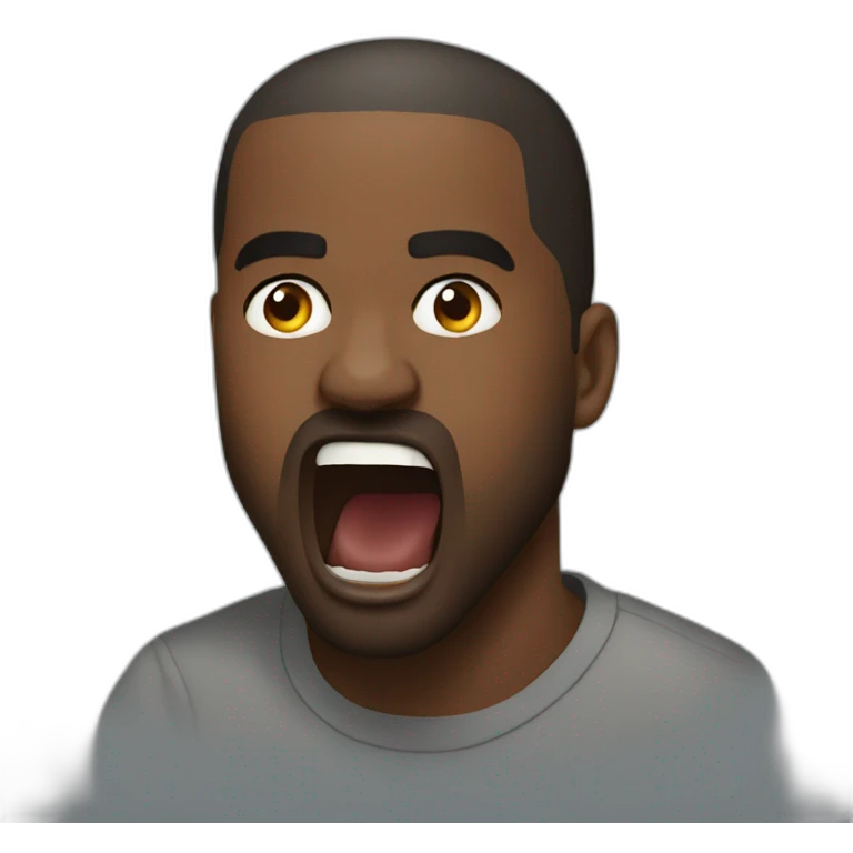 Kanye West shouting emoji